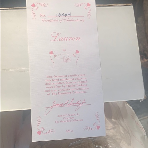 Lauren Doll by Phyllis Parkins, HamiltonCollection - Picture 6 of 6